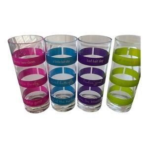Acrylic Drinking Glasses by Hallmark (4), 4 Highboy Acrylic Glasses.